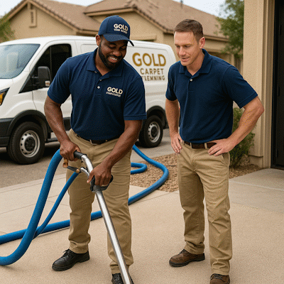 Professional carpet cleaning team working in Benson